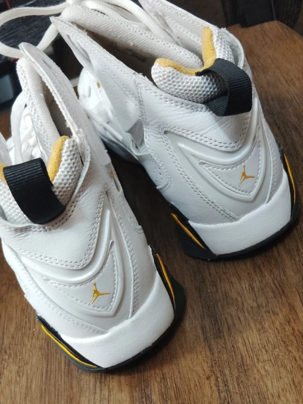 Jordan Men’s White and Yellow High-Top Basketball Sneakers